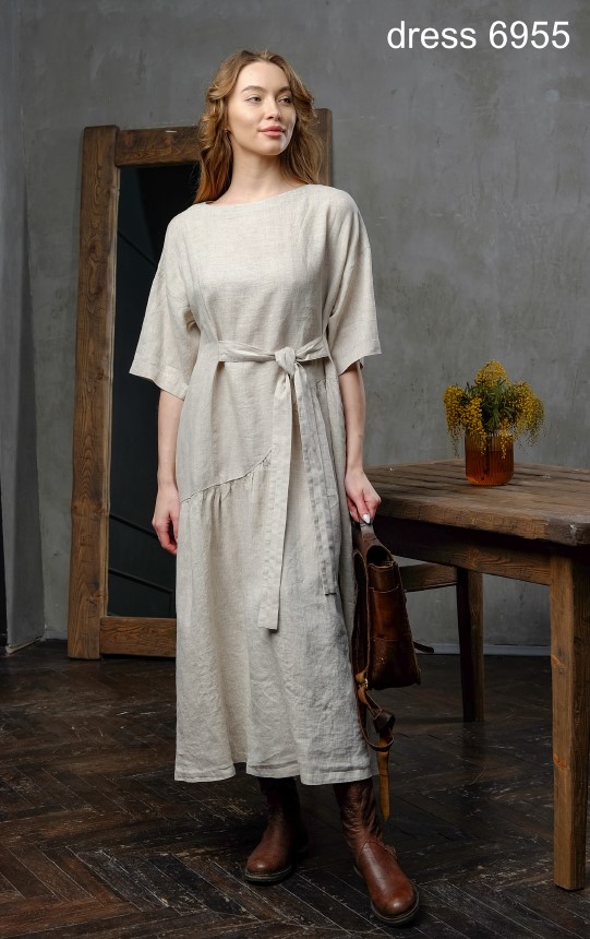 linen crochet dress IQSAS linen crochet dress – Le Kasha main image 1